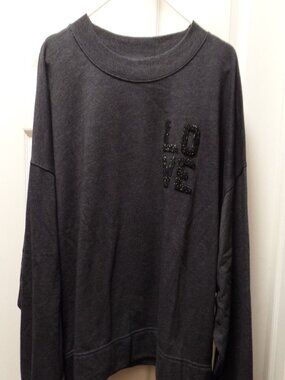 *NWoT* Old Navy XXL 18 20 16 *LOVE* Novelty Panther BLACK Cropped Sweatshirt